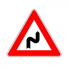 Segnale stradale doppia curva la prima a destra fig. 6